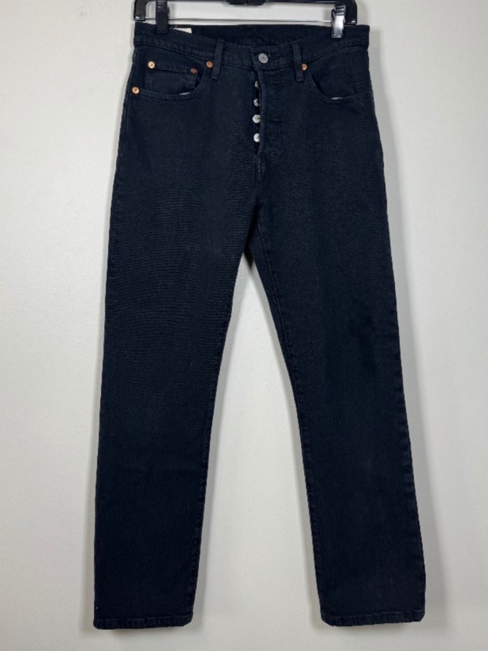 Levi's 501 Women's Black Straight Leg Jeans with Button Fly 27